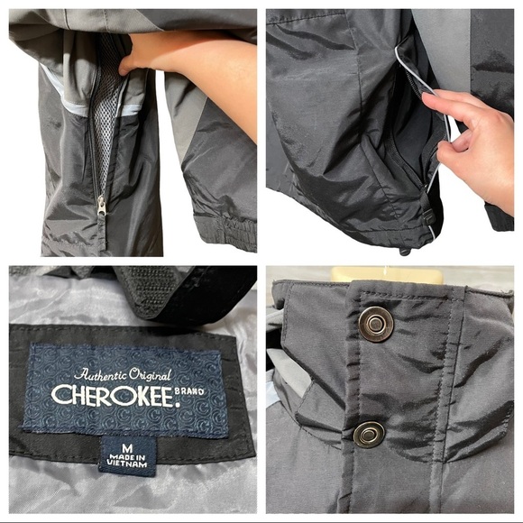 Vintage Cherokee Hooded Windbreaker with Removable & Reversible Fleece Lining M - Picture 9 of 11
